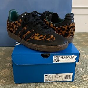 Adidas Samba OG Black and Leopard Sneakers